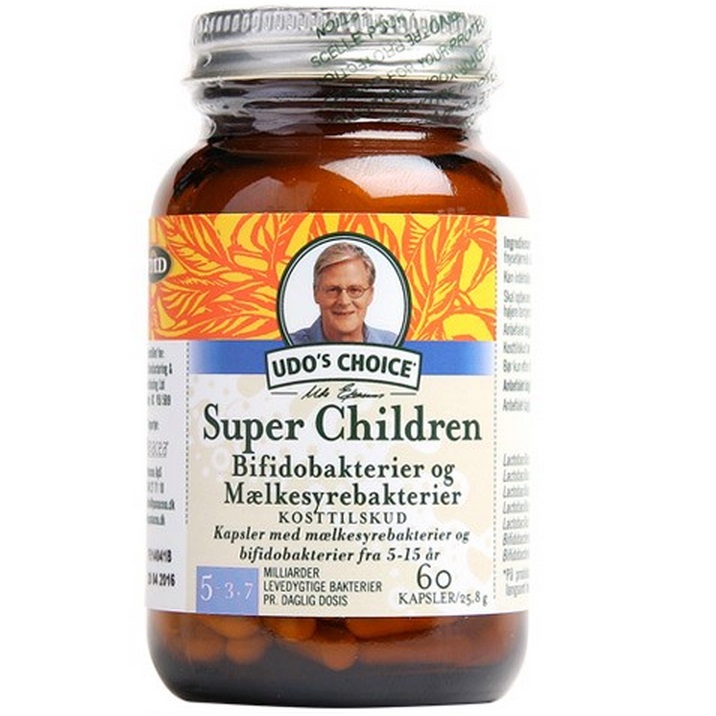 Udo   Choice Super Children Fra  -15 år  Mælkesyrebakterier  60kap