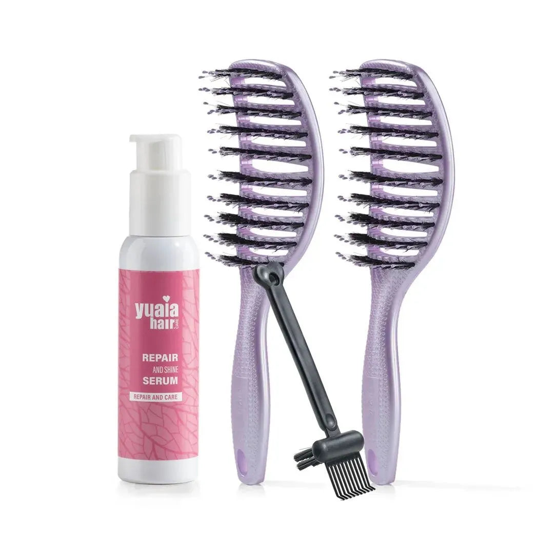 Ultimative Detangler Sæt Stk Lavender Gratis Hårserum Og Cleaning Brush