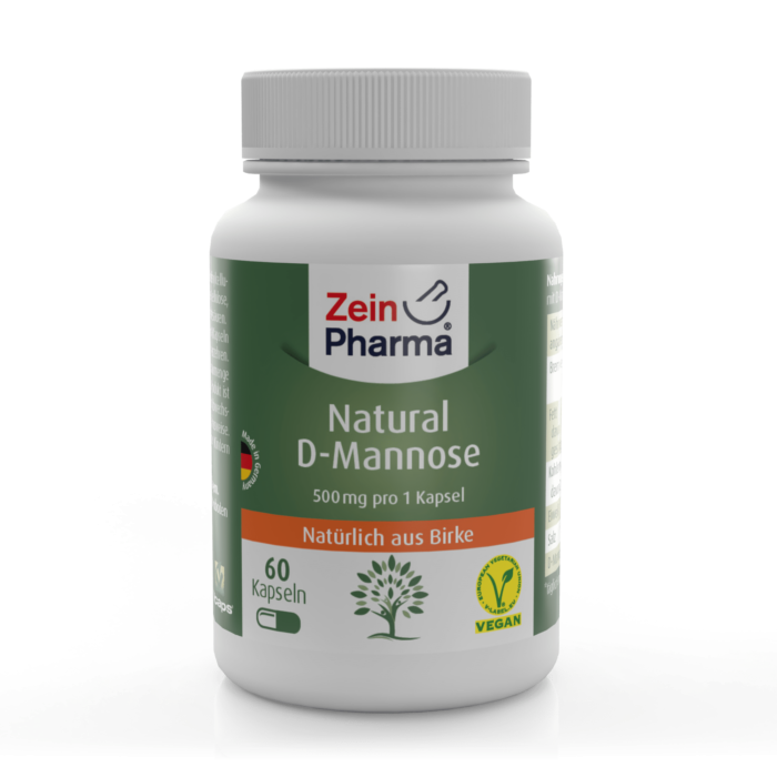Zein Pharma Natural -mannose 500 Mg 160 Vegetabilske Kapsler