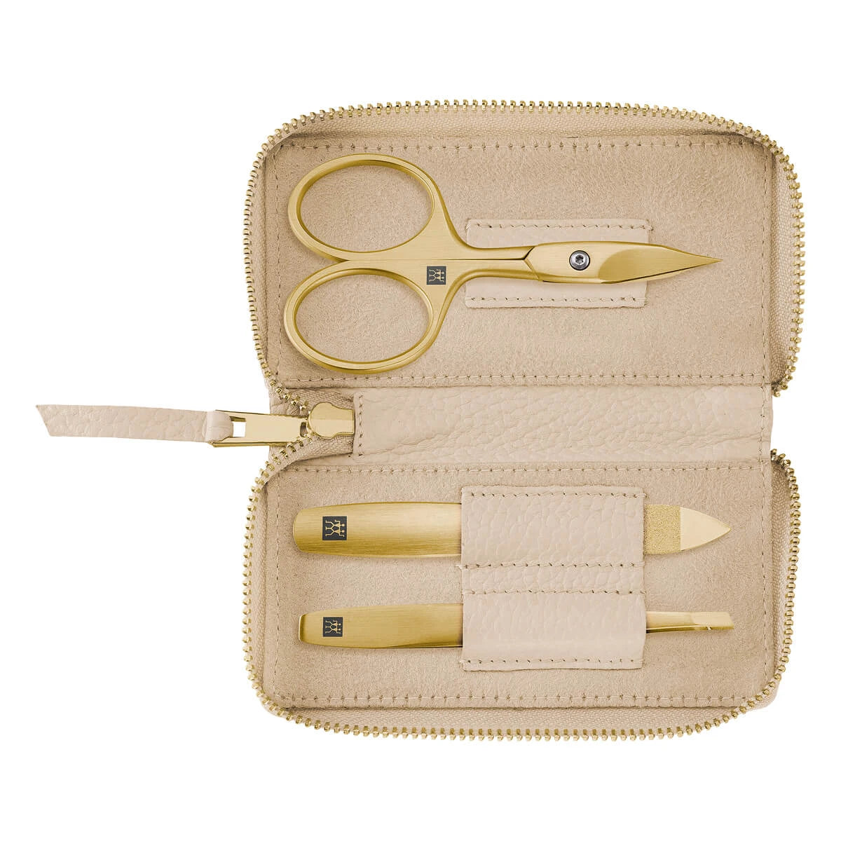 Zwilling Manicuresæt Dele Guld Off-white Læder
