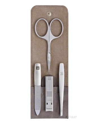 Zwilling Manicuresæt    Dele  Klik-luk Etui  Gråbrun Læder