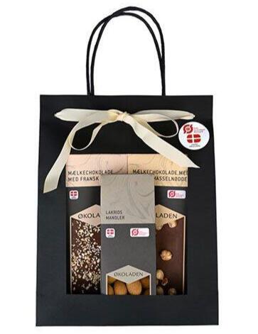 økoladen Gourmet Gavepose Creme Chokoladeplader Samt Dragée Mandler 240g