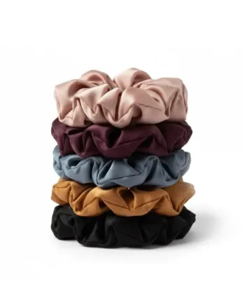 -pak Soft Satin Scrunchies Medium Inka