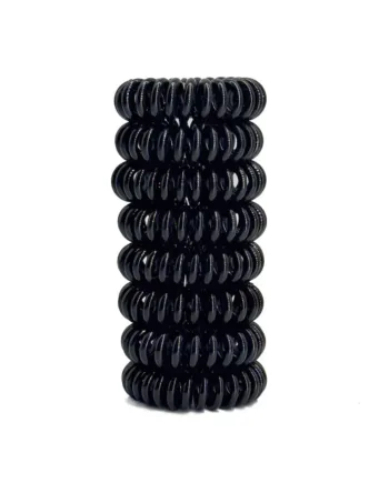 -pak Spiral Hårelastikker Black