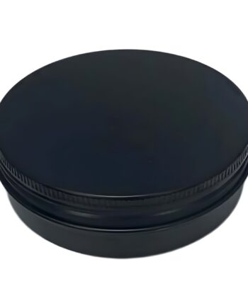 Aluminium Bøtte 150 Ml Sort Med Skruelåg  Skumgummipude  Indvendig Lakering Hedenhus ø86 Mm  Højde 38 Mm