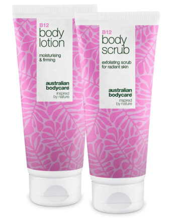 B12 Hudplejesæt Til Tør Hud   Eksfoliering   Dybdevirkende Fugtpleje    Fugtgivende B12 Body Scrub   Lotion Til Tør Og Sensitiv Hud    Stk
