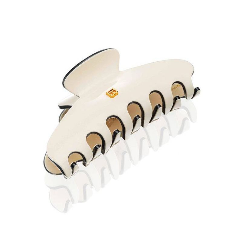 Balmain Cellulose Acetate Pince   Cheveux Large White Black