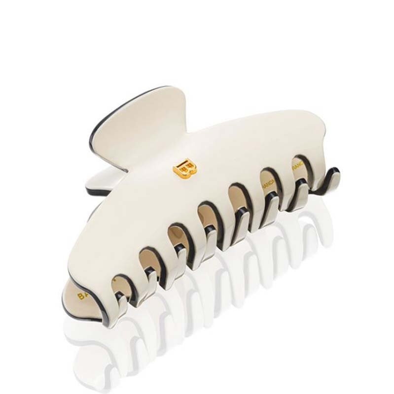Balmain Cellulose Acetate Pince   Cheveux Medium White Black