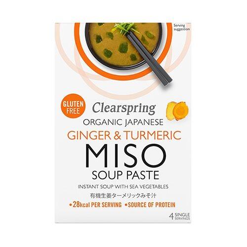 Clearspring: Instant Miso Soup Ingefær   Gurkemeje    60g