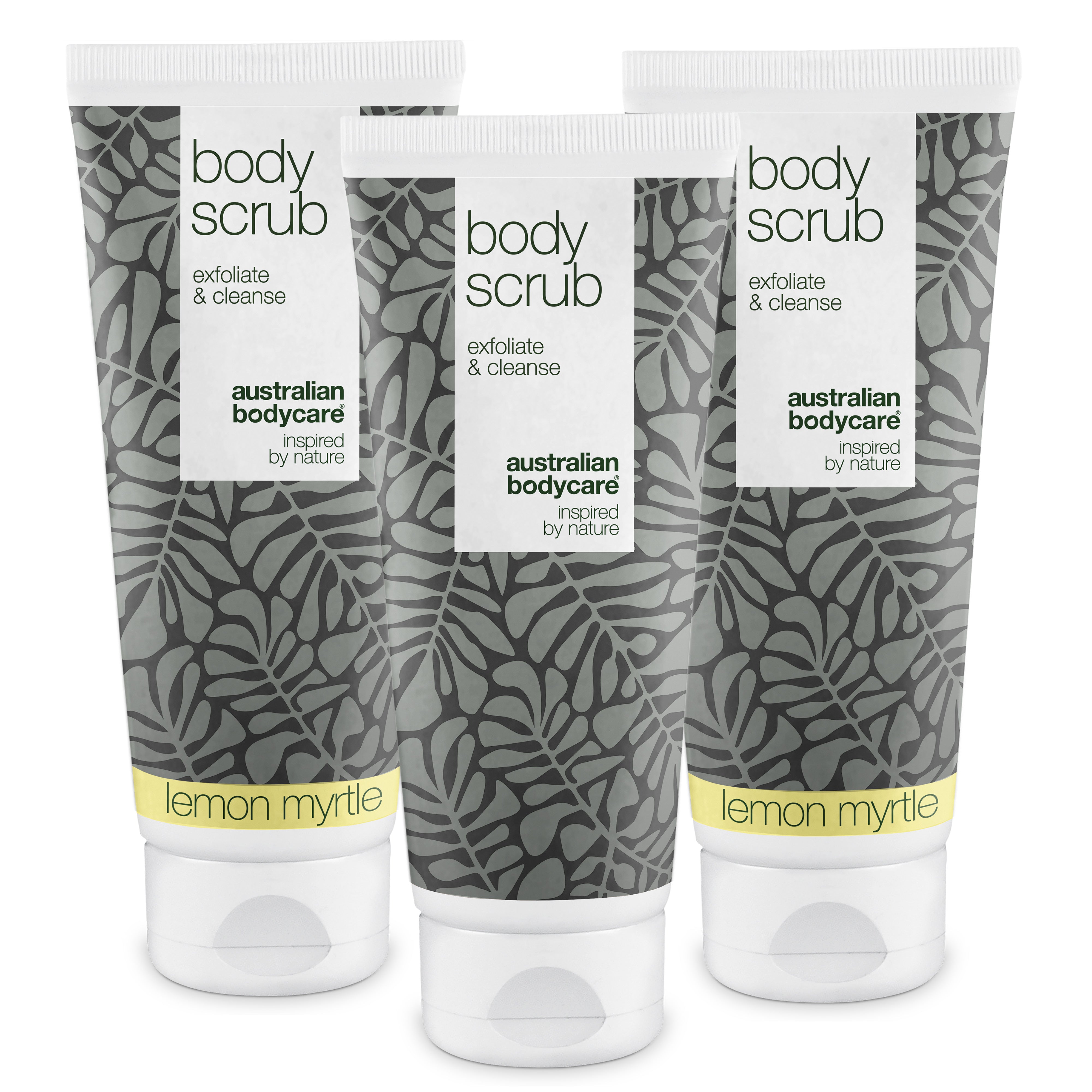 For   Body Scrub  Pakketilbud    Pakketilbud Med   Body Scrubs  200 Ml : 2x Lemon Myrtle   1x Tea Tree Oil