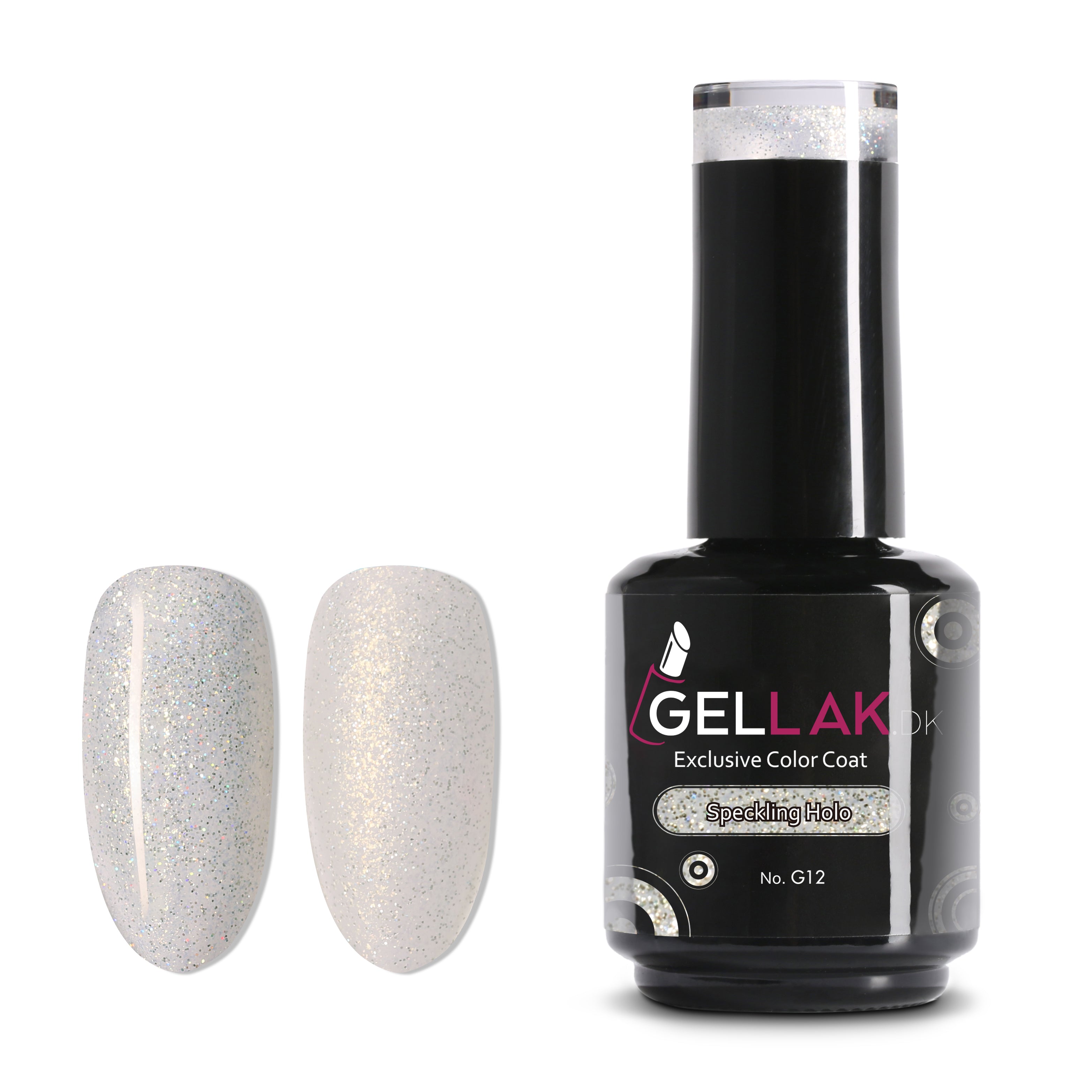 Gel Neglelak Gennemsigtig Glimmer   15 Ml   Speckling Holo No  G12