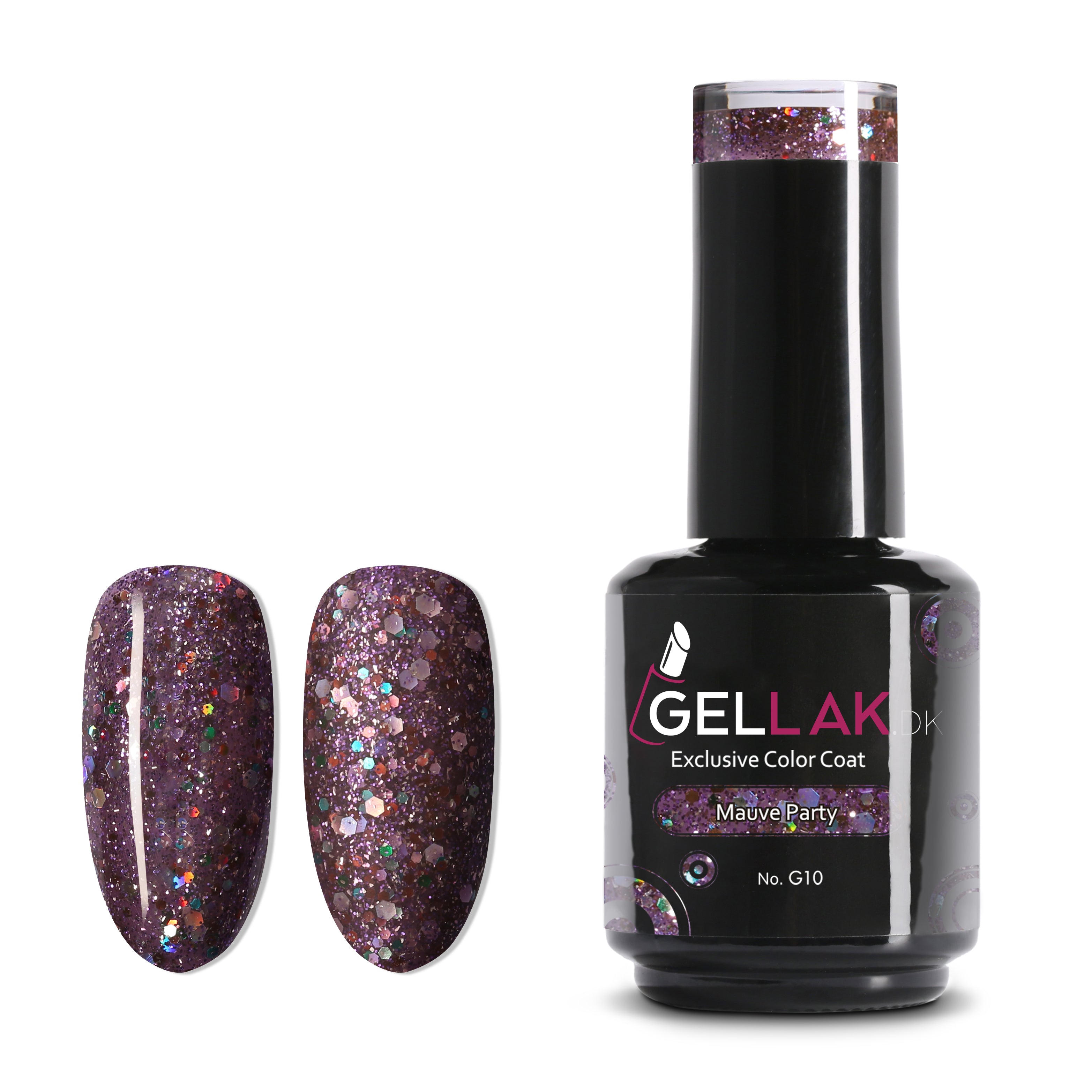 Gel Neglelak Lilla Glimmer   15 Ml   Mauve Party No  G10   Gellak Dk