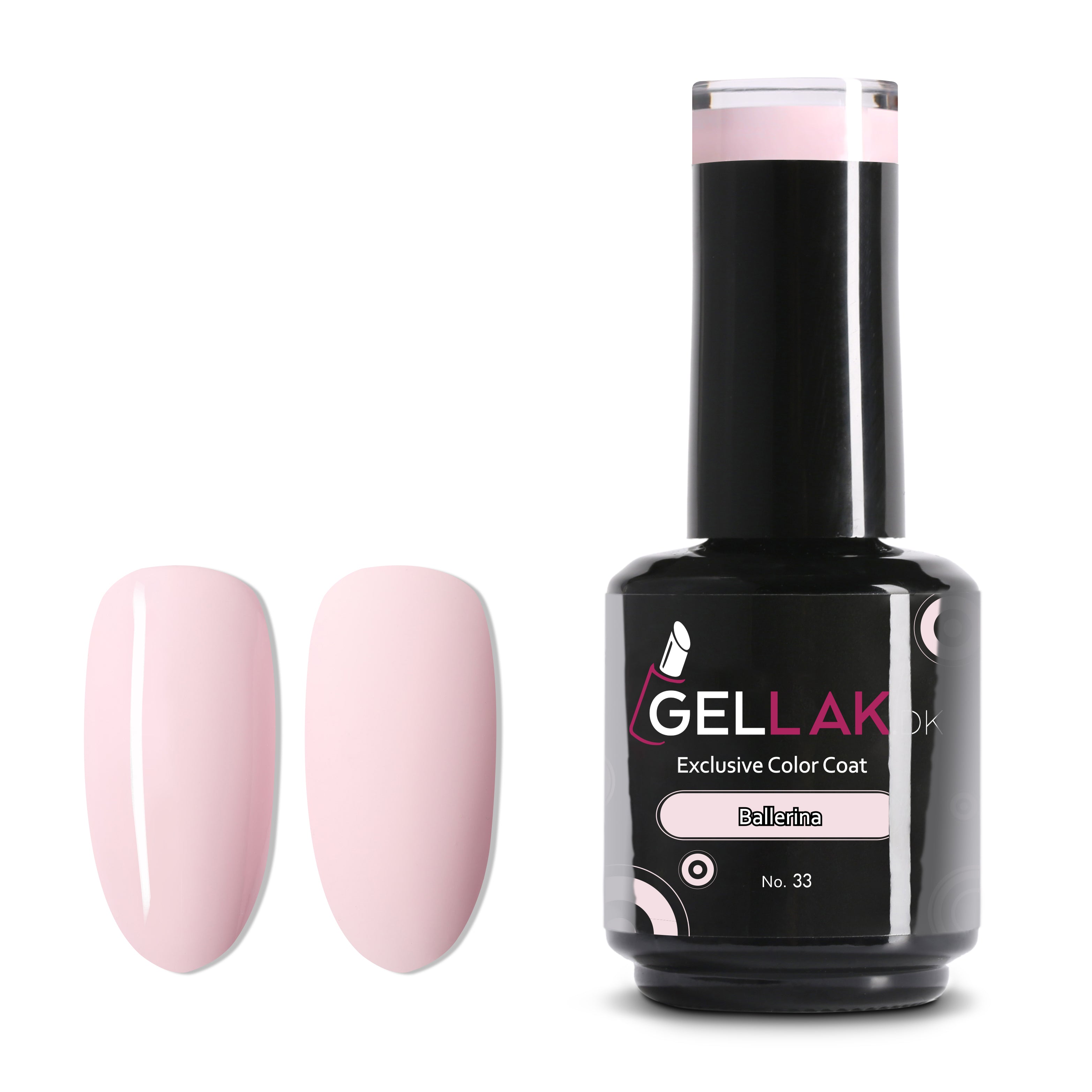 Gel Neglelak Lyserød   15 Ml   Ballerina No  33   Gellak Dk