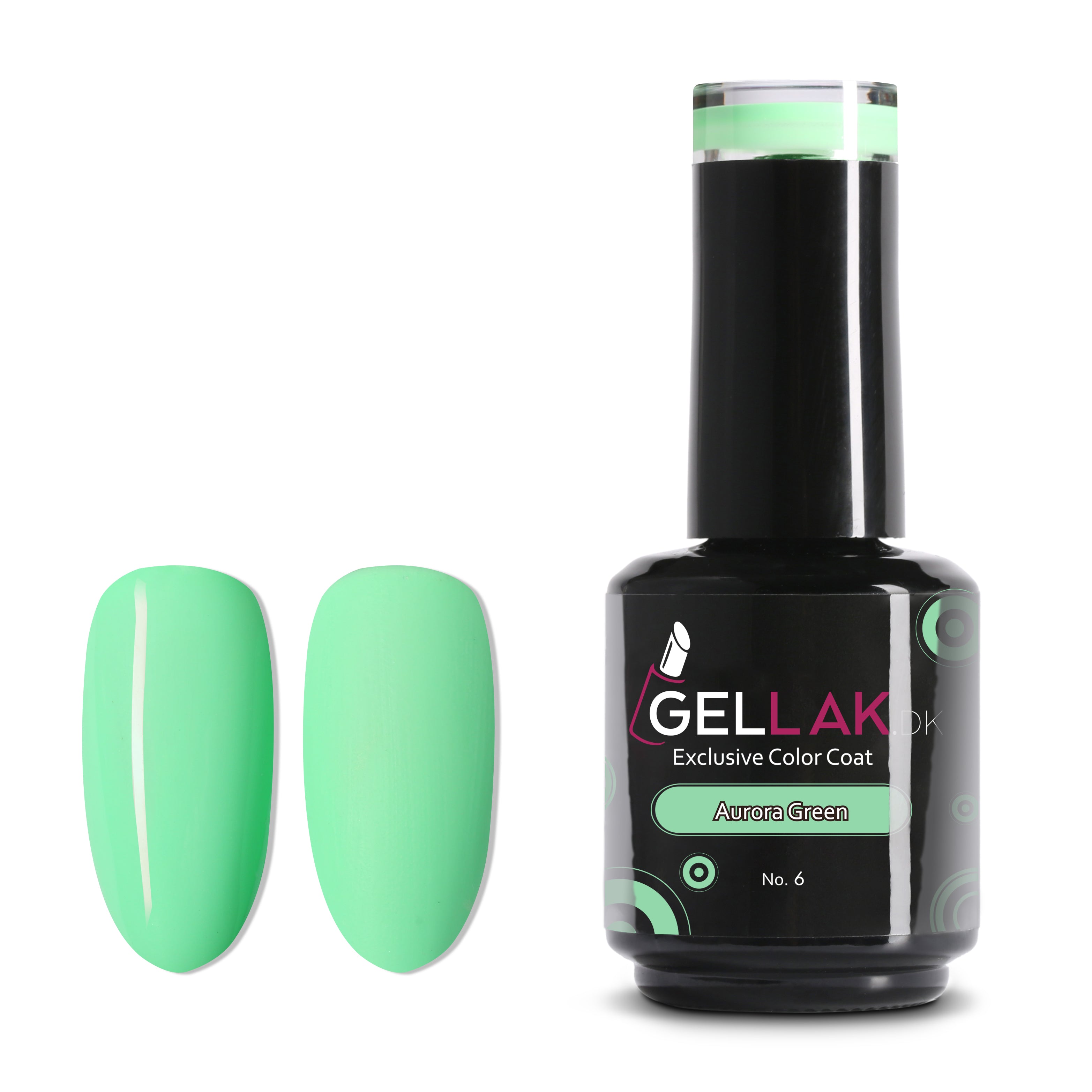 Gel Neglelak Mintgrøn   15 Ml   Aurora Green No      Gellak Dk