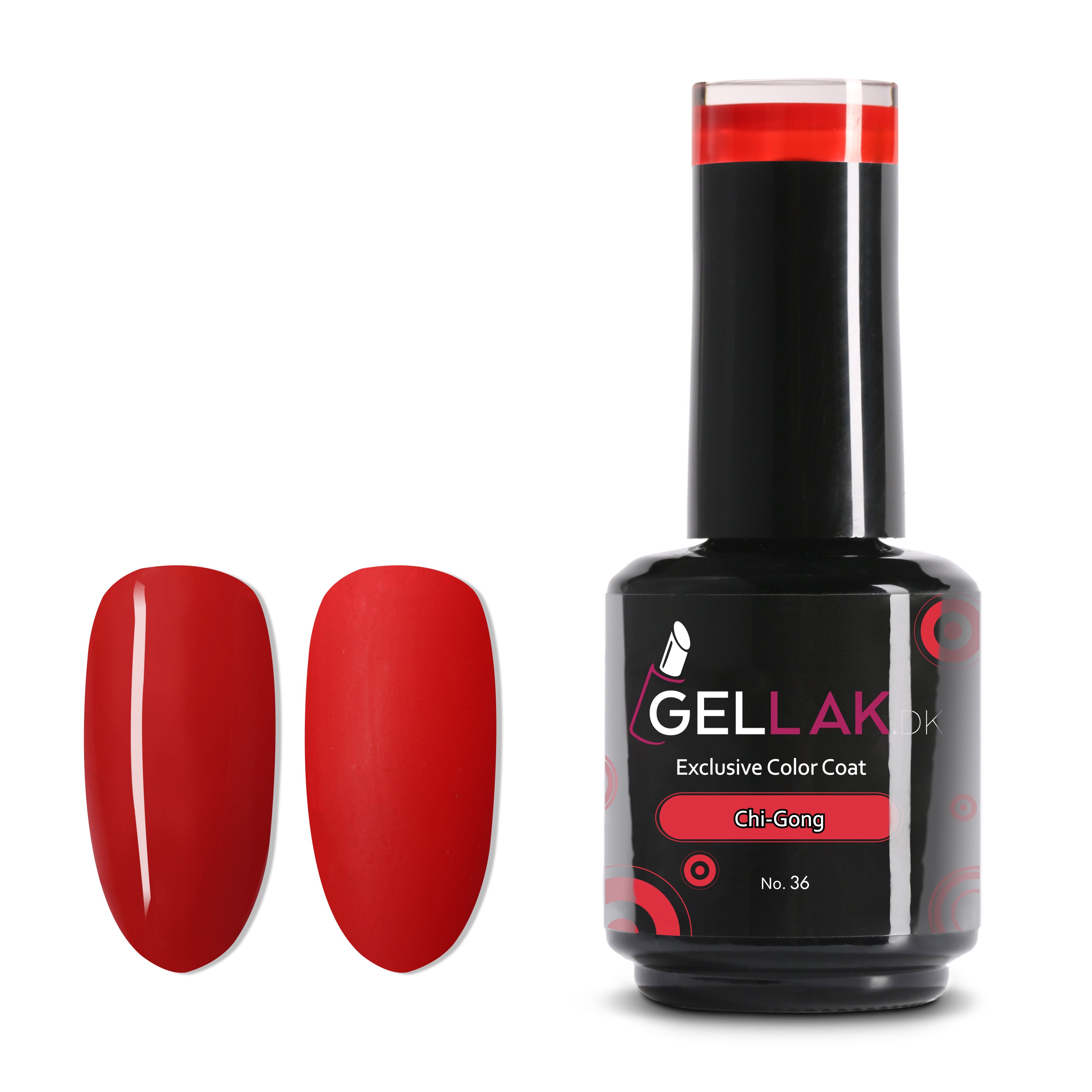 Gel Neglelak Rød   15 Ml   Chi-gong No  36   Gellak Dk