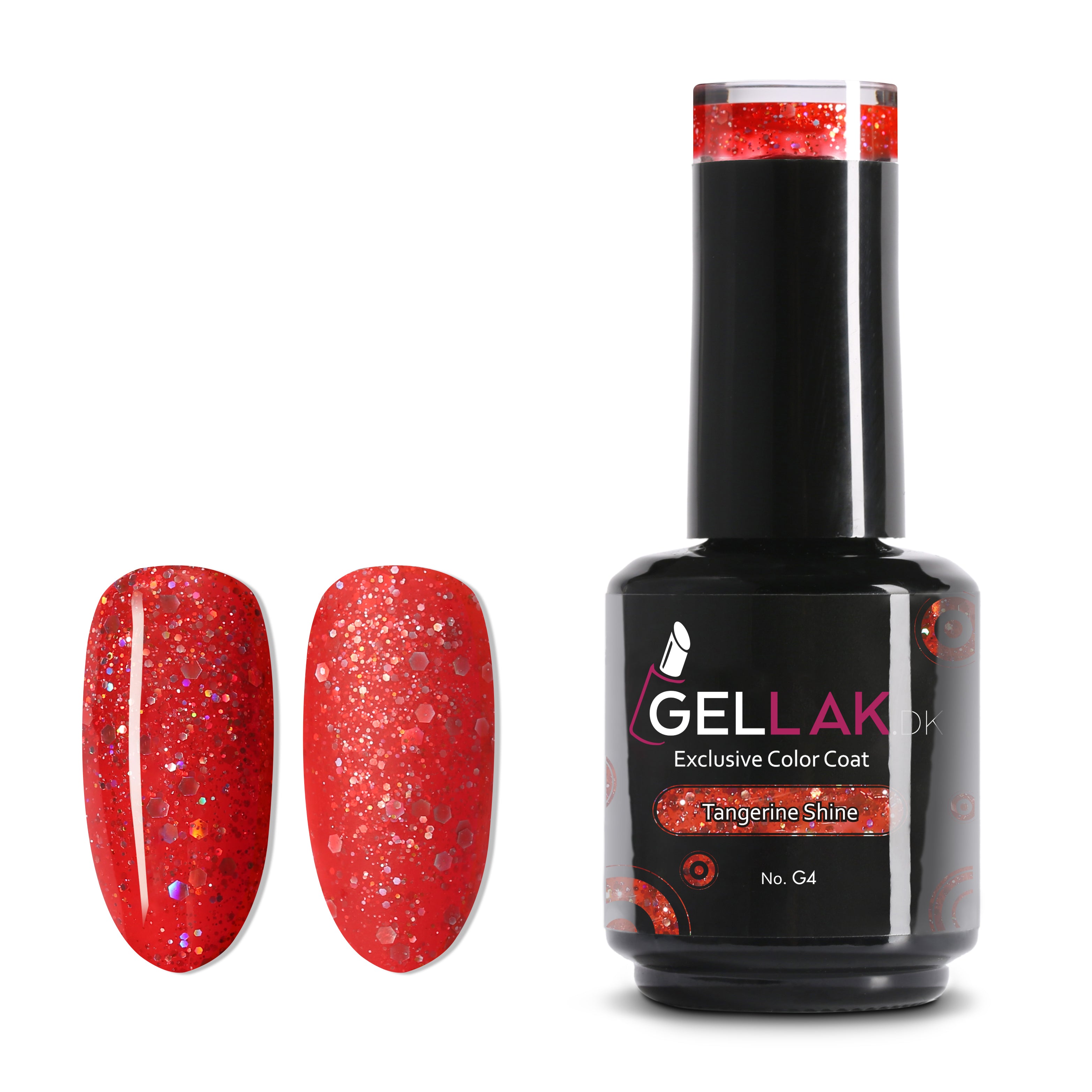 Gel Neglelak Rød Orange Glimmer   15 Ml   Tangerine Shine No