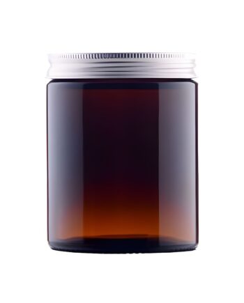 Glas Bøtte 180 Ml Brun Med Aluminium Låg Tæt Lukning  Kartonpude  Egnet Til Cremer Og Lotions Hedenhus