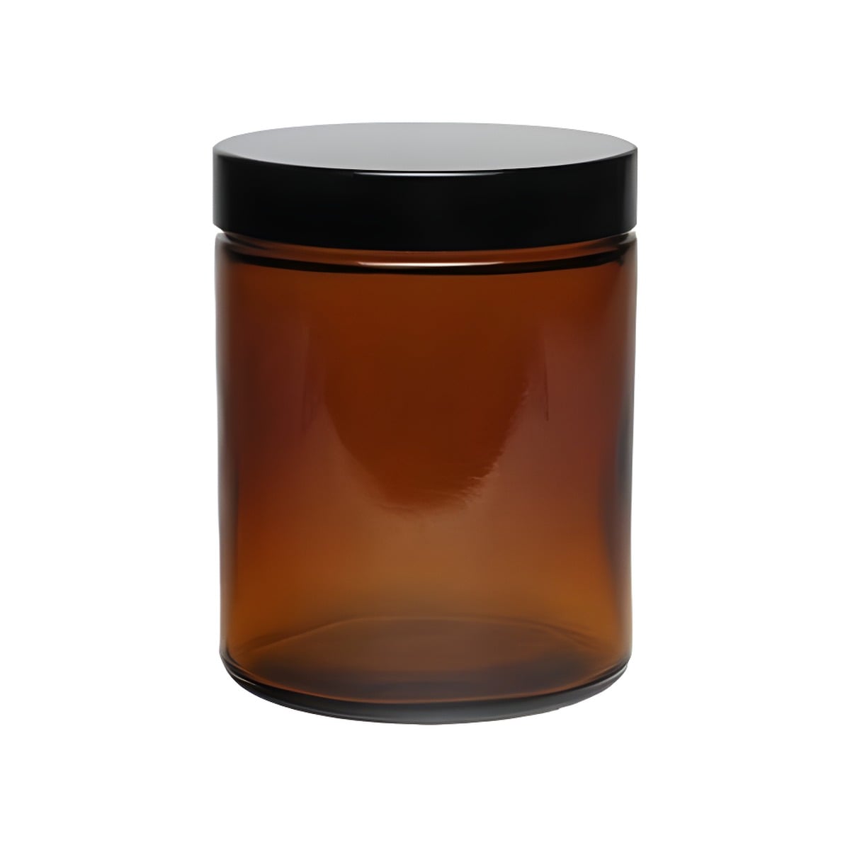 180 Ml  Brun Glas Bøtte    Sort Låg