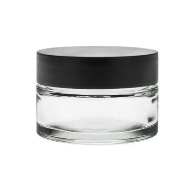 50 Ml  Klar Glas Bøtte    Sort Låg