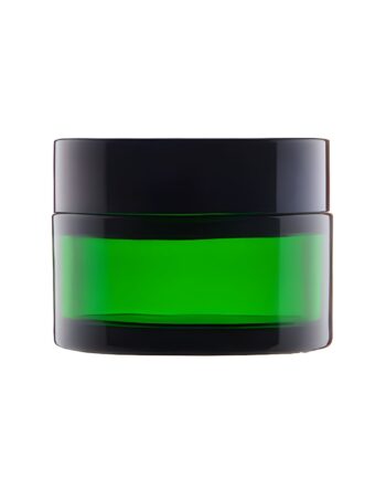 30 Ml  Grøn Glas Creme Bøtte Med Sort Låg