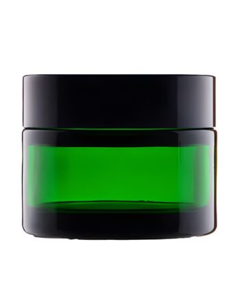 50 Ml  Grøn Glas Creme Bøtte Med Sort Låg