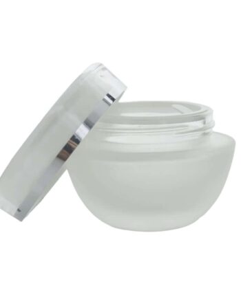 Glas Cremebøtte 50 Ml Mat Glas  Klart Låg Med Sølvkant  Indvendig Dækskive Hedenhus Giftfri  Genanvendelig Pp Plast