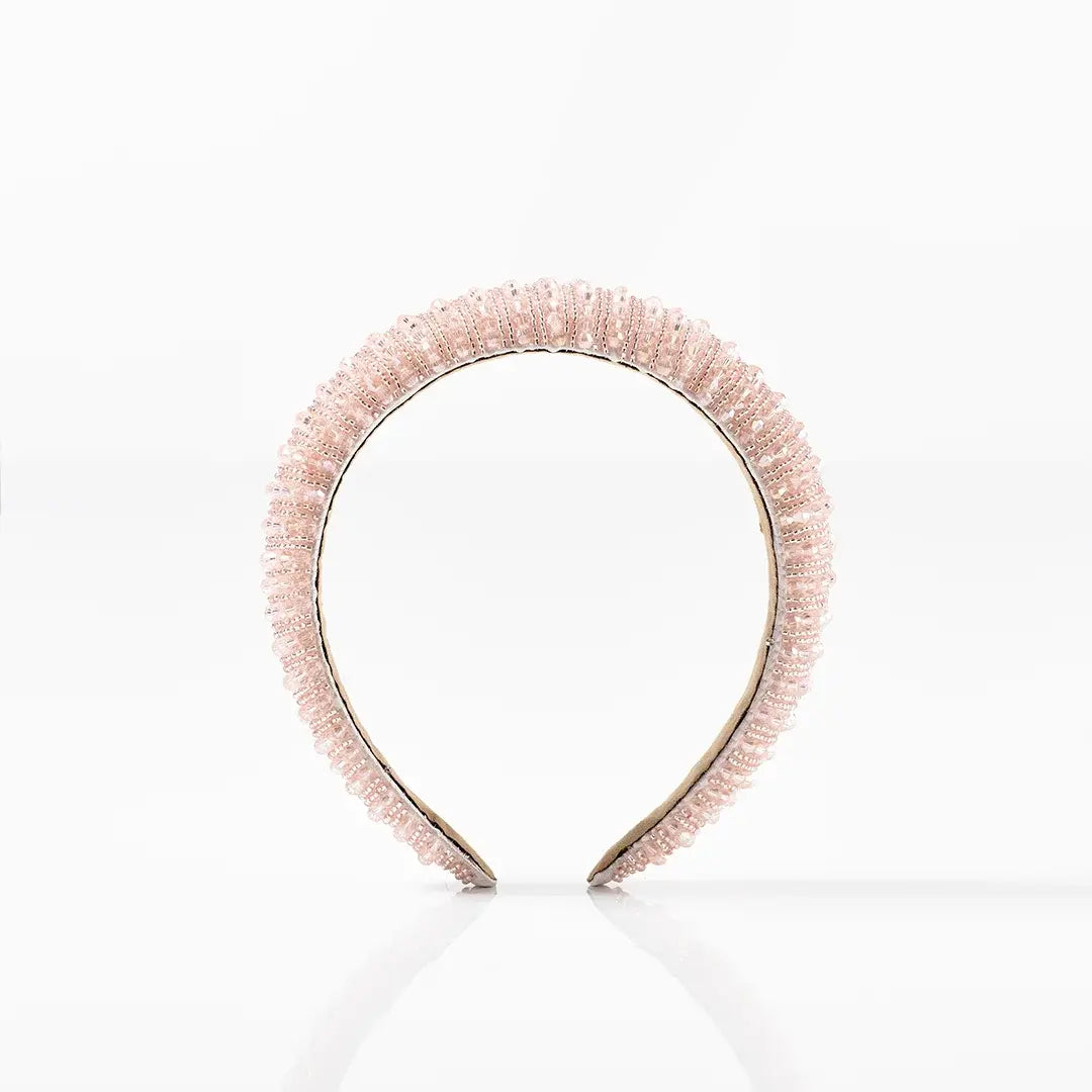 Hårbøjle Glimmer Rosa Med Sten