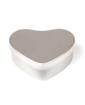Hjerteformet Blikæske 20 Ml Sølvfarvet Metal Lakbelagt Hedenhus Velegnet Til Creme  Lotion  Lys  49x50 5x22 Mm