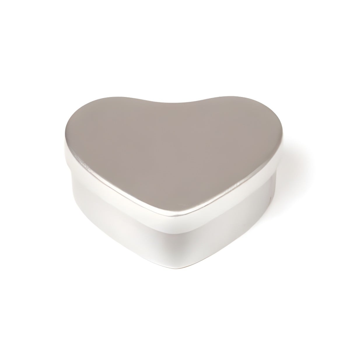 Hjerteformet Blikæske 20 Ml Sølvfarvet Metal Lakbelagt Hedenhus Velegnet Til Creme Lotion Lys 49x50 5x22 Mm
