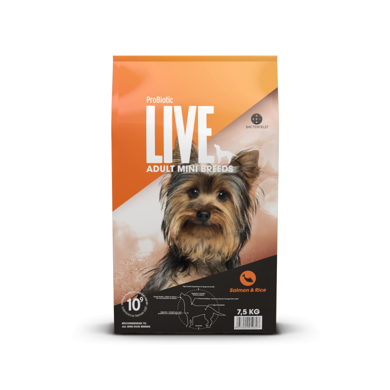 Kg  Probiotic Live Adult Mini Breeds Voksenfoder Laks Til Små Hunderacer