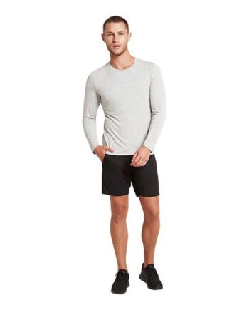 Men   Long Sleeve Crew  -shirt Light Marl Str