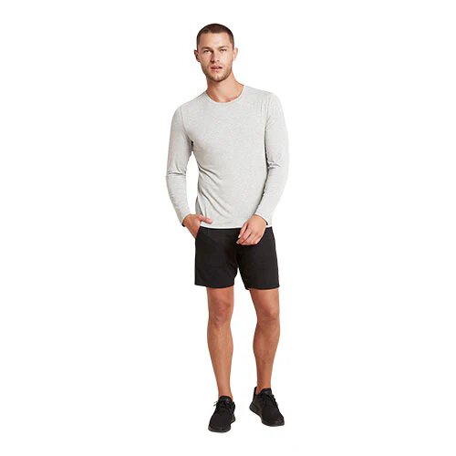 Men   Long Sleeve Crew  -shirt Light Marl Str