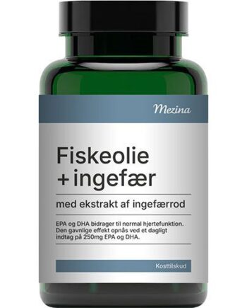 Mezina Fiskeolie Med Ekstrakt Af Ingefærrod 90 Kapsler