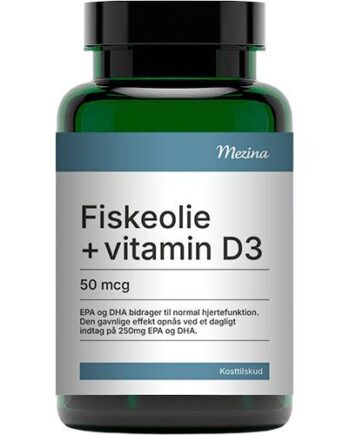 Mezina Fiskeolie Med Vitamin D3 50 Mcg 160 Kapsler