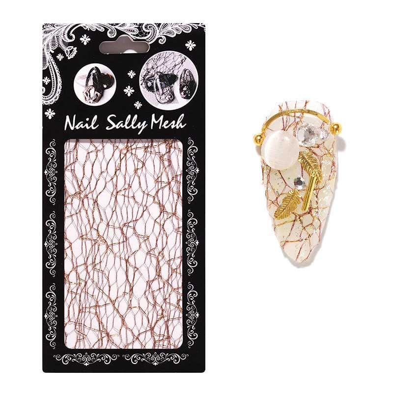 Nail Art Mesh   Guld