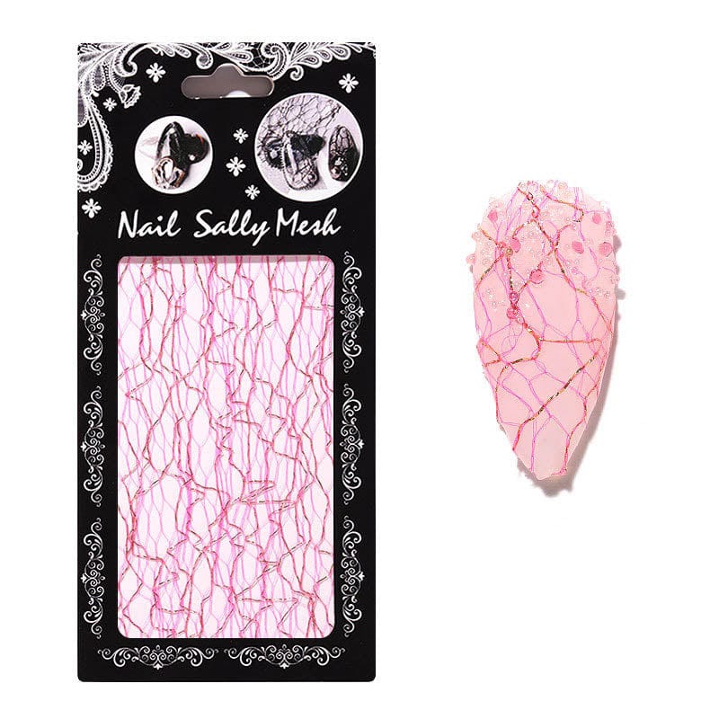 Nail Art Mesh   Pink Guld