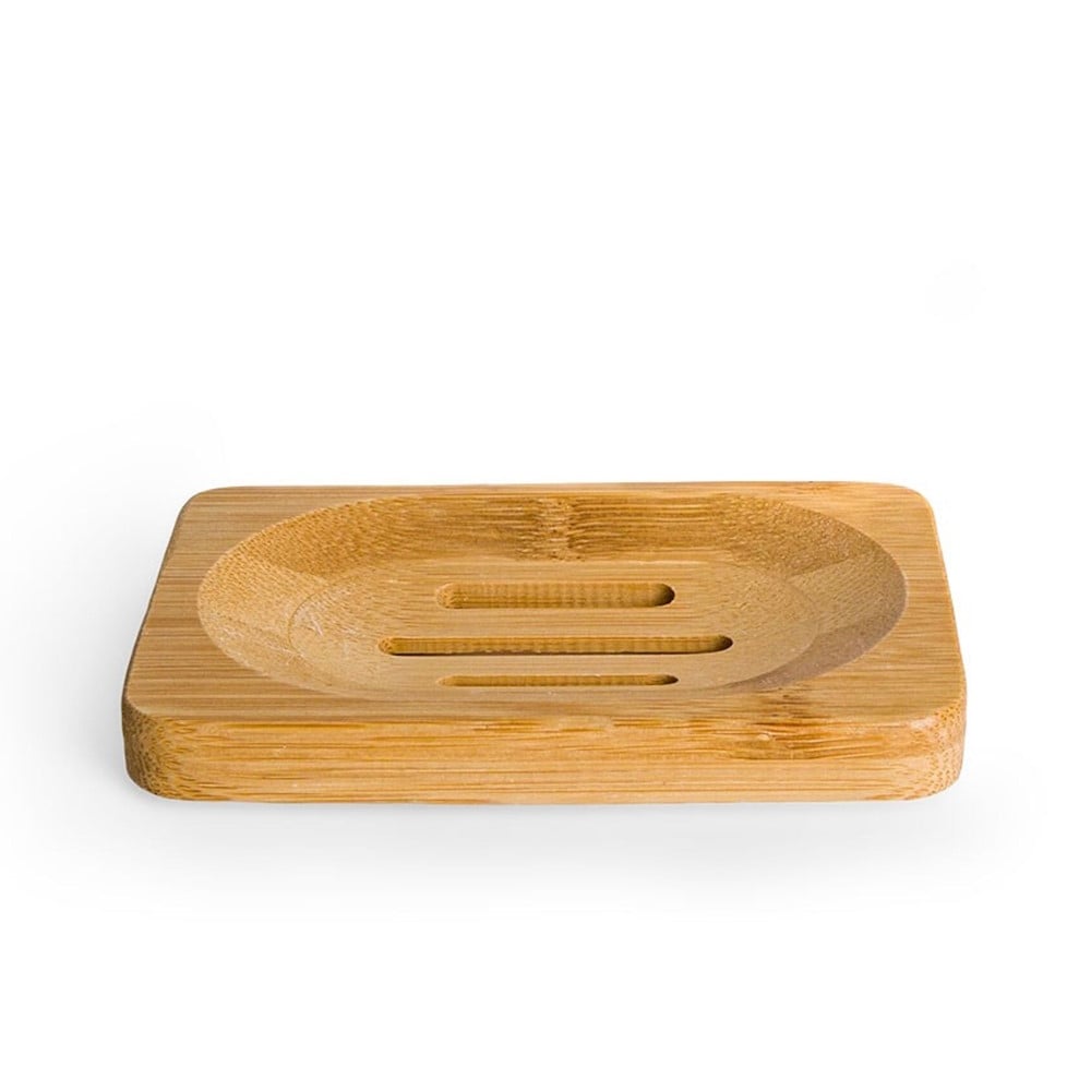 Sæbeholder   Bambus Rektangel Med Drænhuller 12x9x1   Cm Hedenhus Naturlig Bambus  Stilrent Pladsbesparende Design