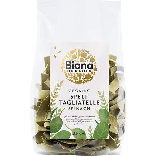 Spelt Tagliatelle Spinat Pasta øko 250 Gram