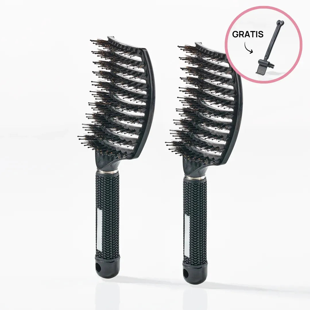 Stk  Curved Paddle Brush   Gratis Gave   Stk Sort  Spar 12    Gratis Cleaning Brush