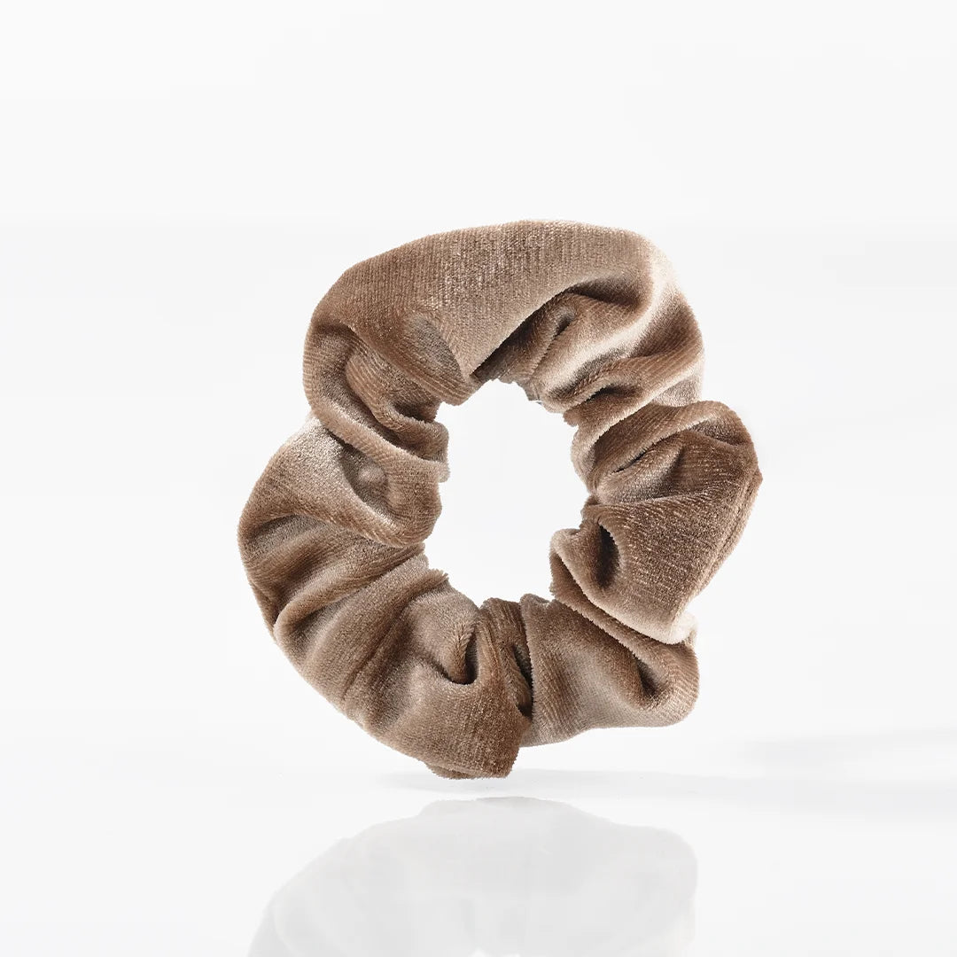 Velour Scrunchies Beige