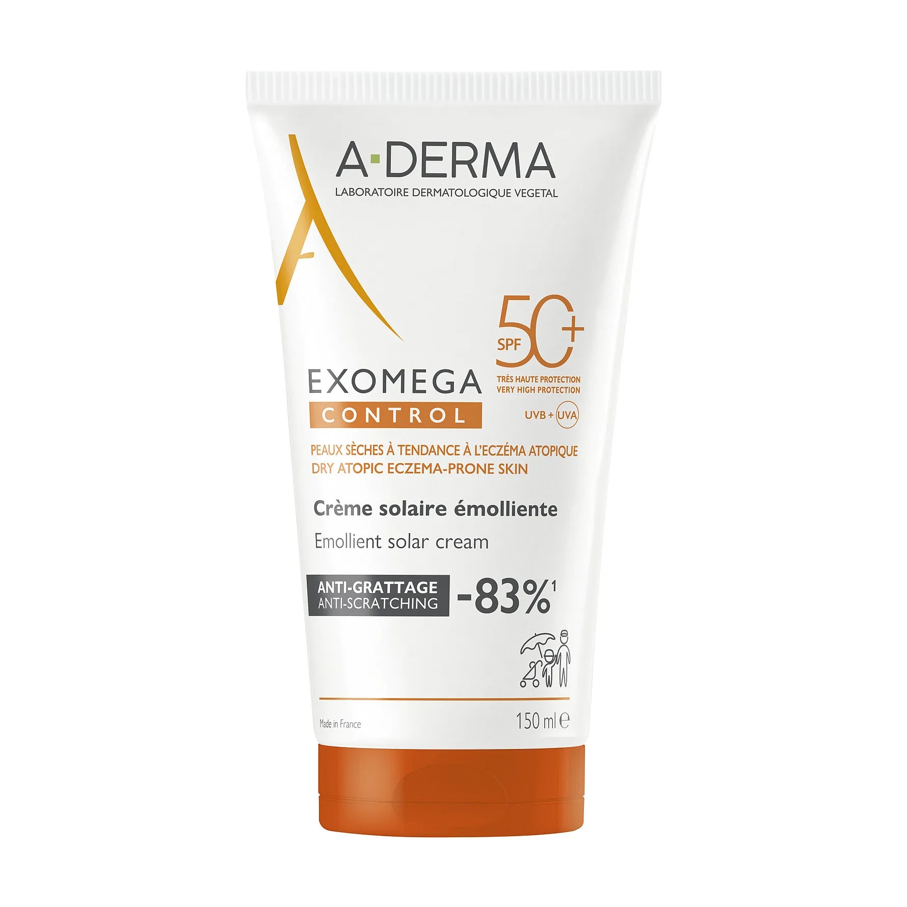 -derma Exomega Control Emollient Solar Cream Spf50 150ml