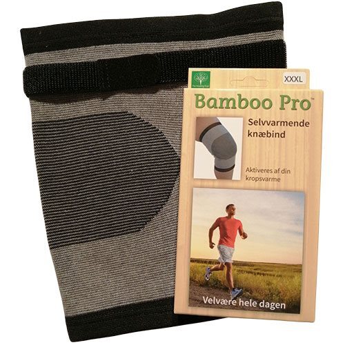 Bamboo Pro Knæbind Str:       Velcrobånd  Selvvarmende  Ekstra Støtte