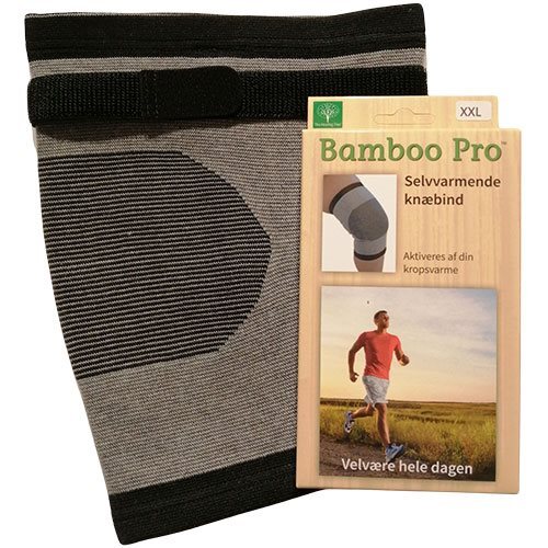 Bamboo Pro Knæbind Str:       Velcrobånd  Selvvarmende Ekstra Støtte