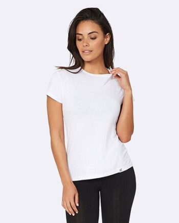 Boody  -shirt Dame Hvid Str    Rund Hals  1stk