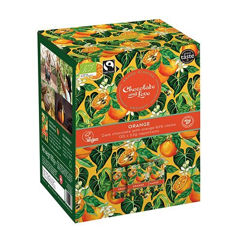 Chocolate And Love Orange Dispenser Box  120     5g Chokolader     660g