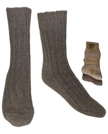 Clemente Strømper Brun   Beige Str  39 42  -pak Alpaka Strømper Tykke