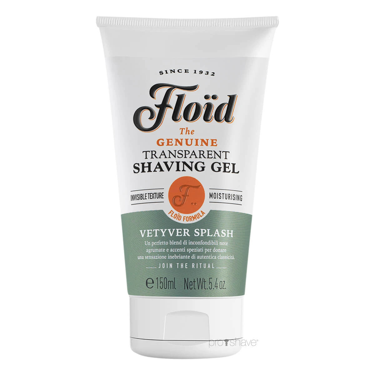 Floã Transparent Shaving Gel Vetyver Splash 150 Ml