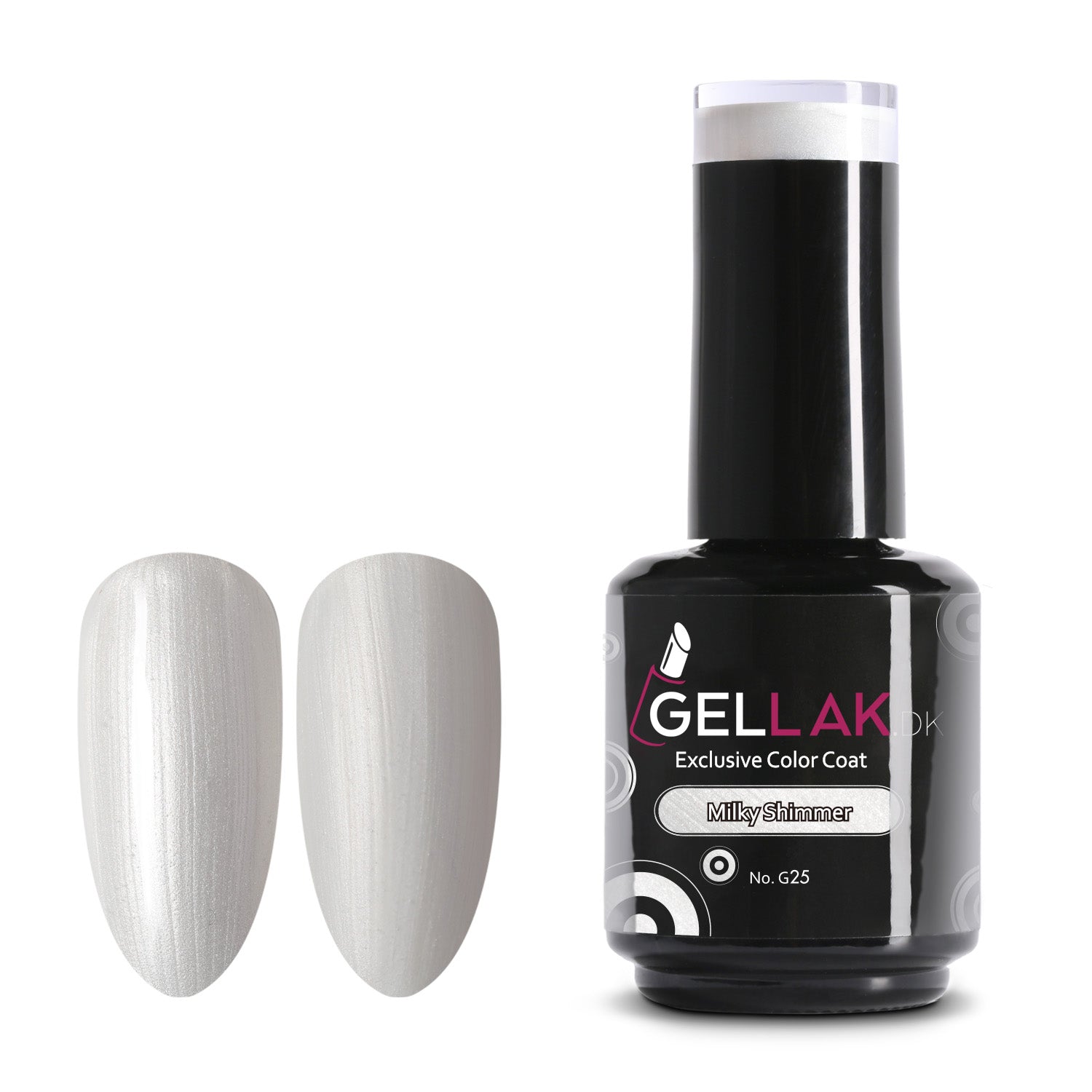 Gel Neglelak Hvid Shimmer   15 Ml   Milky Shimmer No  G25   Gellak Dk