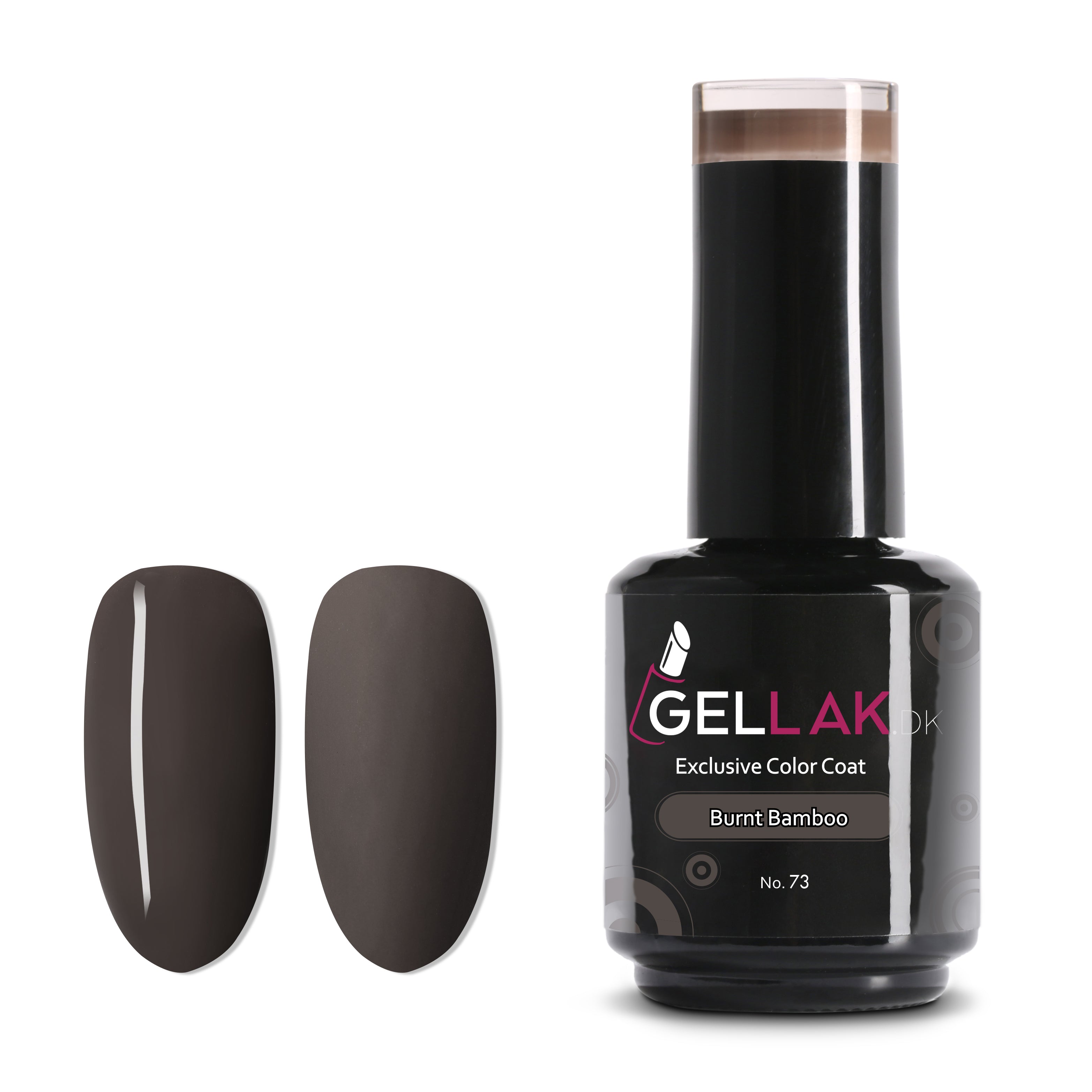 Gel Neglelak Mørkebrun   15 Ml   Burnt Bamboo No  73   Gellak Dk