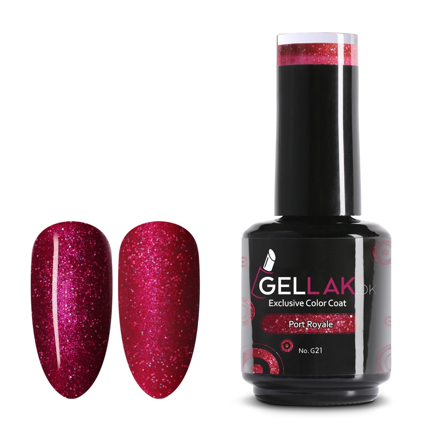 Gel Neglelak Rød Glimmer   15 Ml   Port Royale No  G21   Gellak Dk